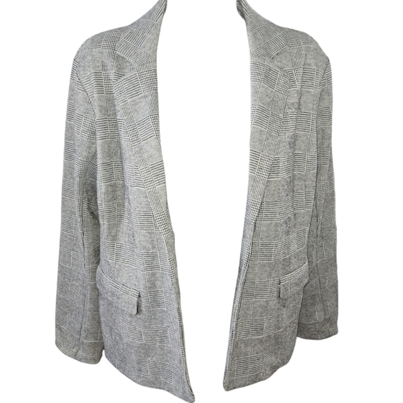 Rachel Zoe Plaid Knit 2 Button Long Sleeve Blazer - Picture 2 of 3